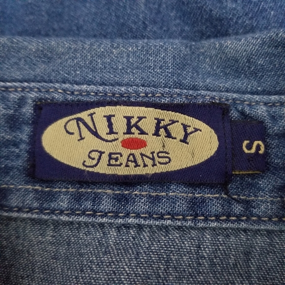 NIKKY JEANS | lattice 80s 90s jean button up vest - Picture 5 of 7